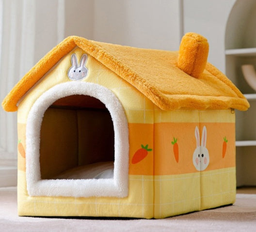 Foldable Dog House Pet Cat Bed Winter Villa_