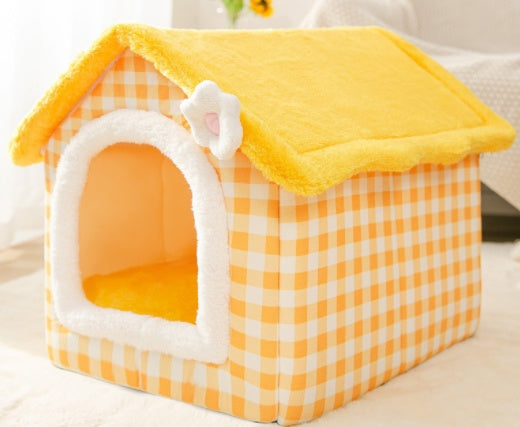 Foldable Dog House Pet Cat Bed Winter Villa_