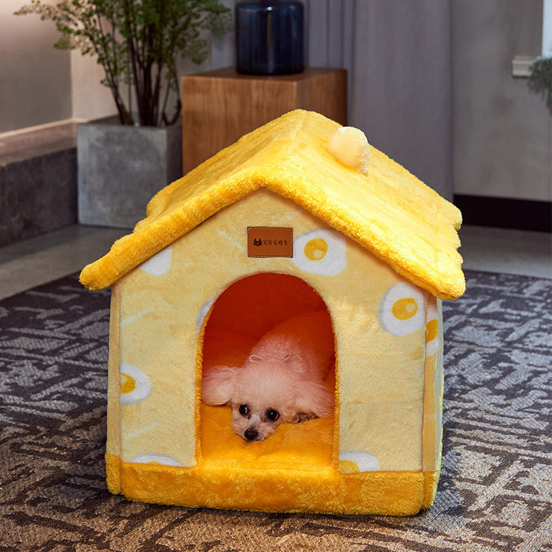 Foldable Dog House Pet Cat Bed Winter Villa_