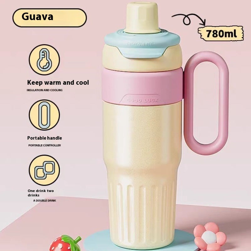 Gradient Double Drink Thermal Cup With Lid Coffee