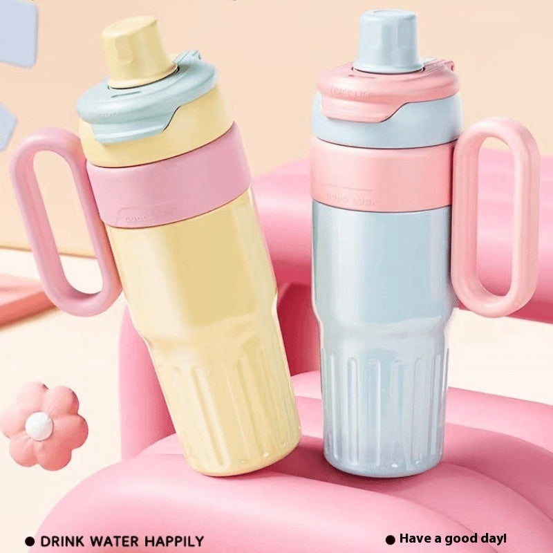 Gradient Double Drink Thermal Cup With Lid Coffee