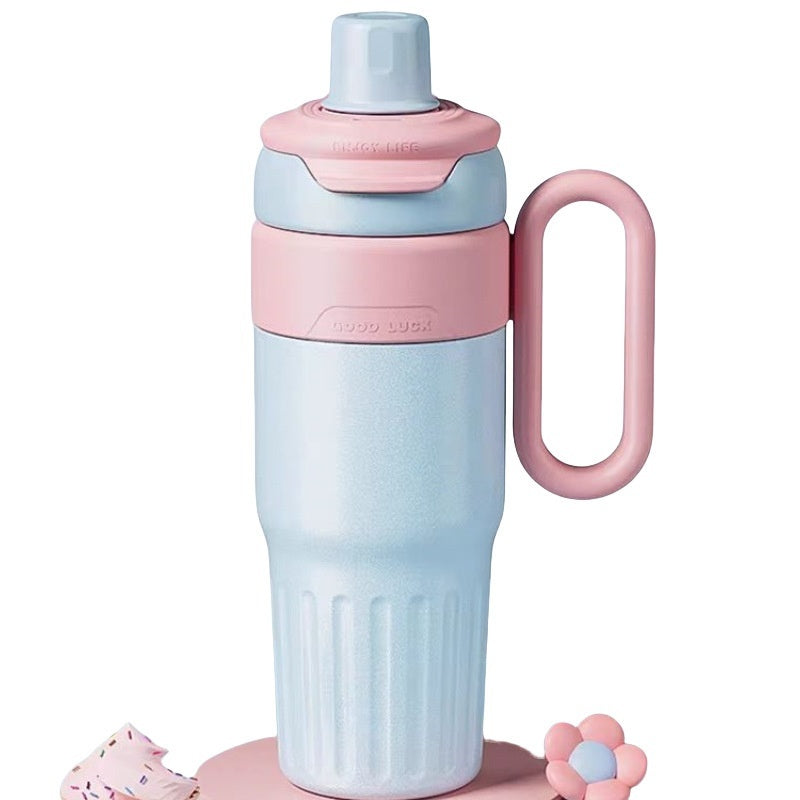 Gradient Double Drink Thermal Cup With Lid Coffee