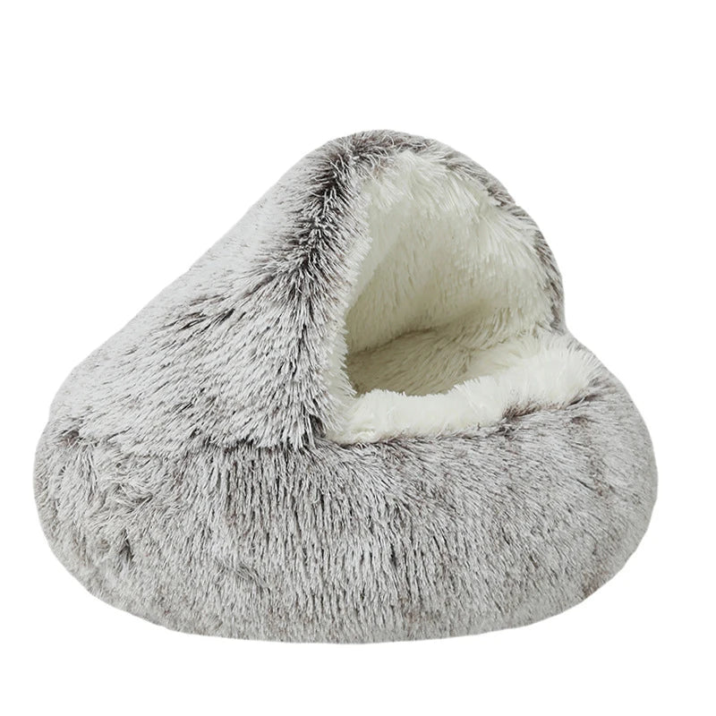 Pet Dog Cat Bed Donut Round Plush