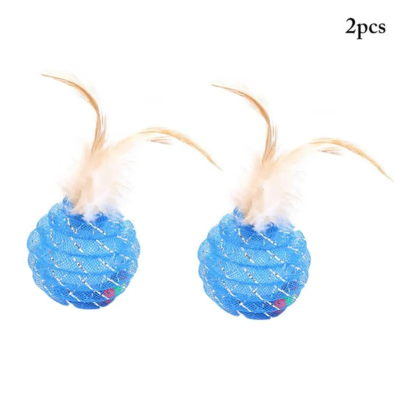 Cat Ball Toy Glitter Tube Interactive Feather | Yazijico™