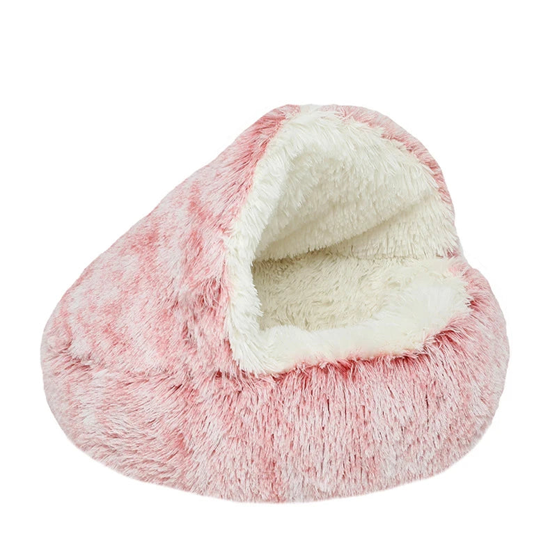 Pet Dog Cat Bed Donut Round Plush