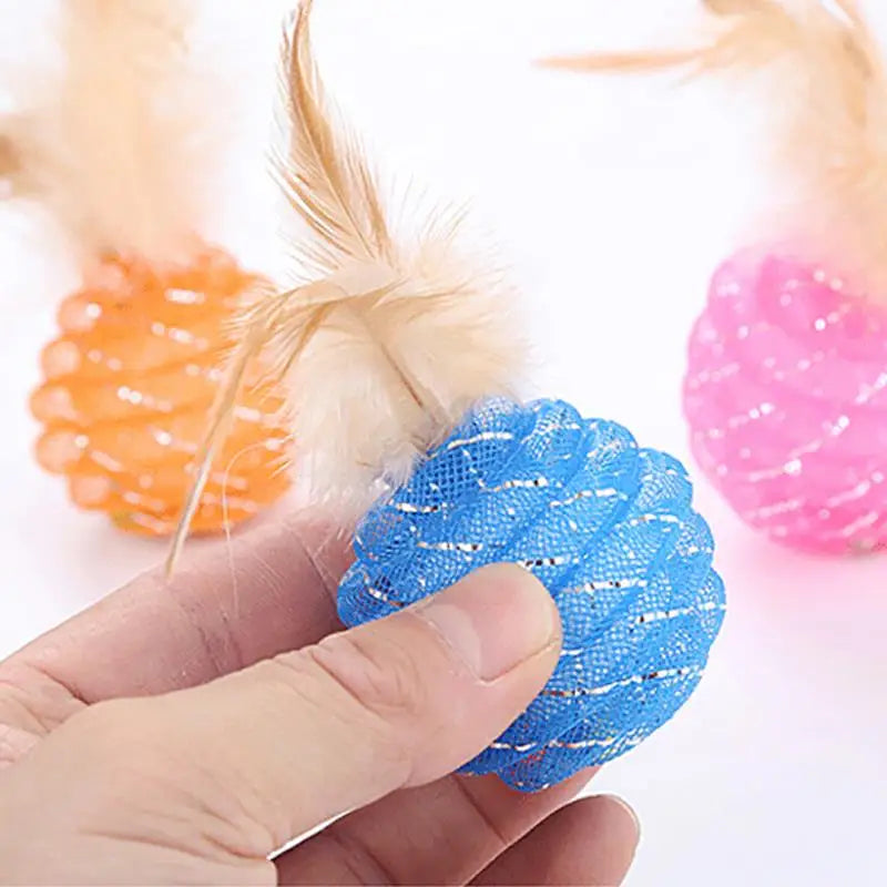 Cat Ball Toy Glitter Tube Interactive Feather | Yazijico™