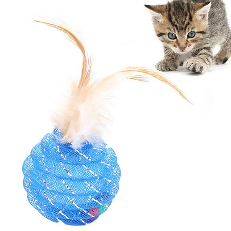 Cat Ball Toy Glitter Tube Interactive Feather | Yazijico™