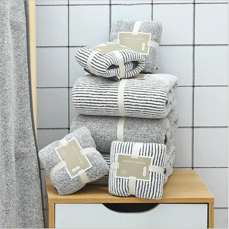 Towel Sets Bamboo Charcoal Coral Velvet Bath  | Yazijico™