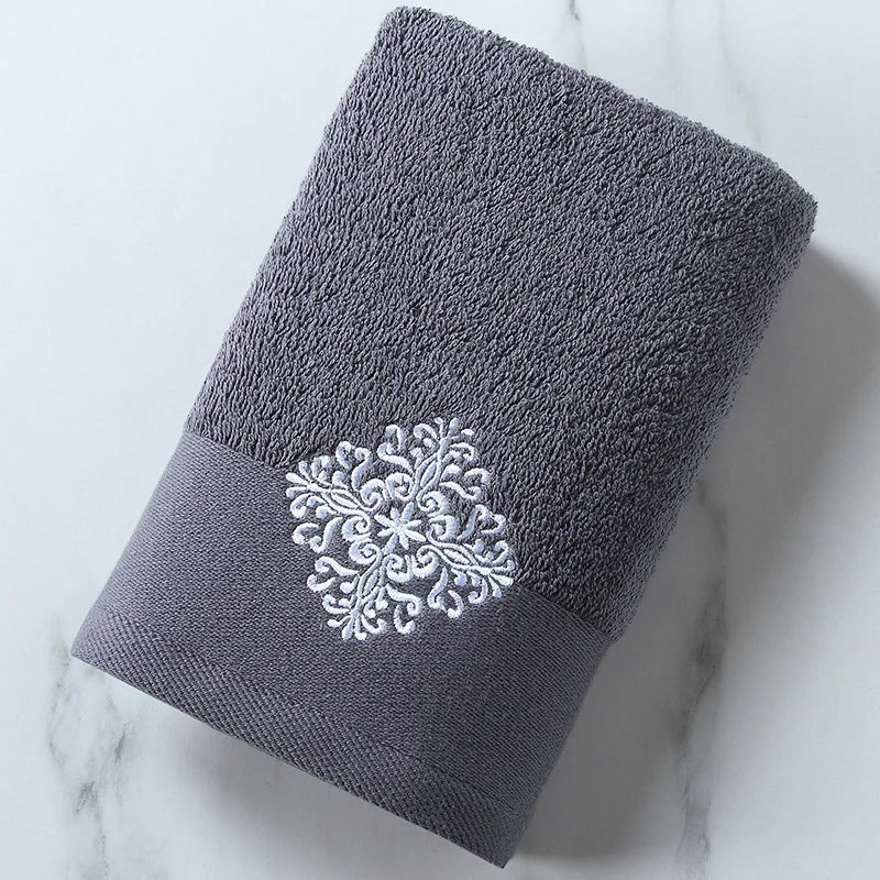 Luxury Embroidery Adult Bath Towels Bathroom Soft Cover  | Yazijico™