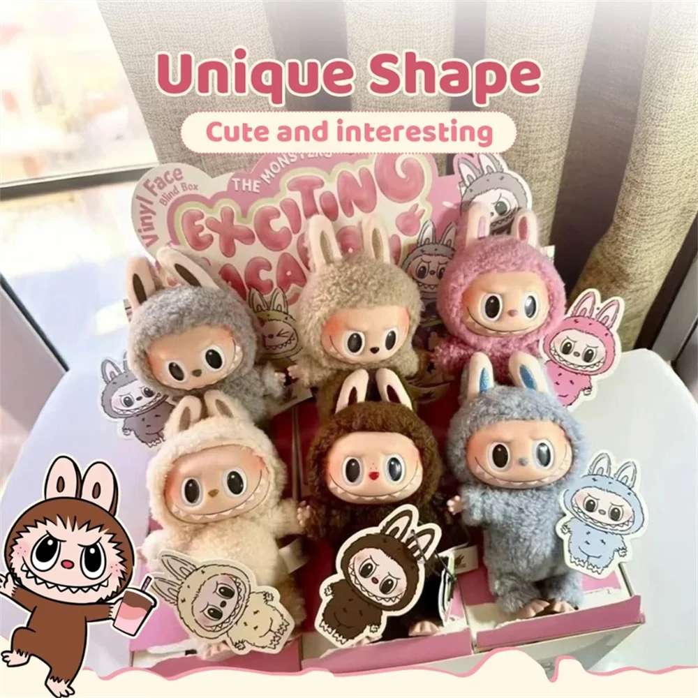 Collection of cute animal-themed figurines with a box labeled 'The Exciting Animal' on a light background.