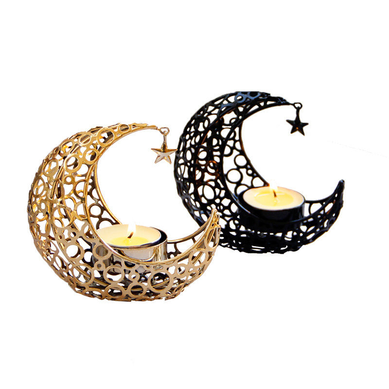 Light Luxury Crescent Moon Star Black Gold Yazijico™