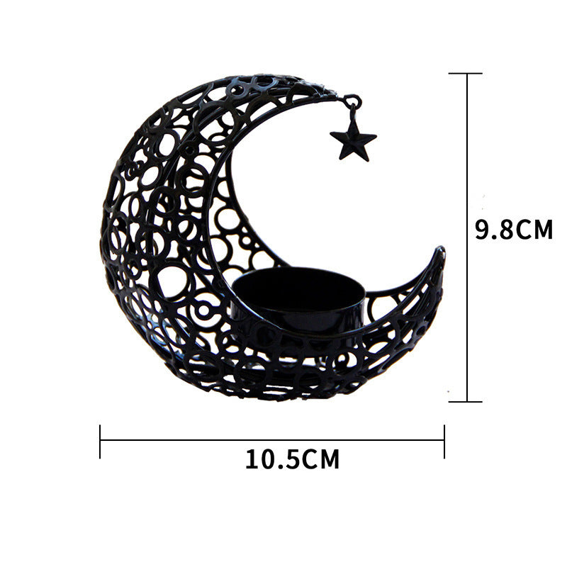 Light Luxury Crescent Moon Star Black Gold Yazijico™
