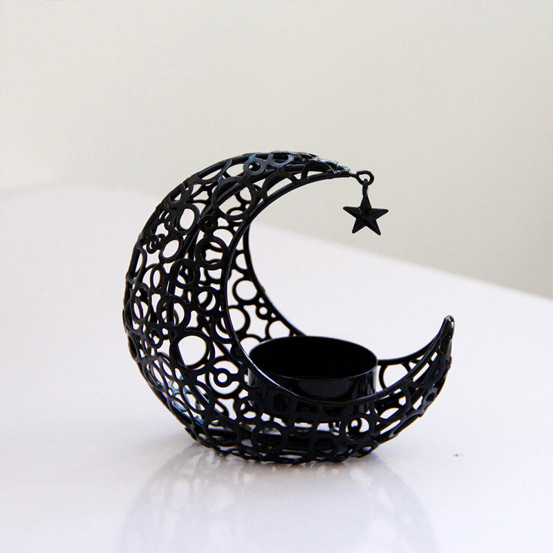 Light Luxury Crescent Moon Star Black Gold Yazijico™