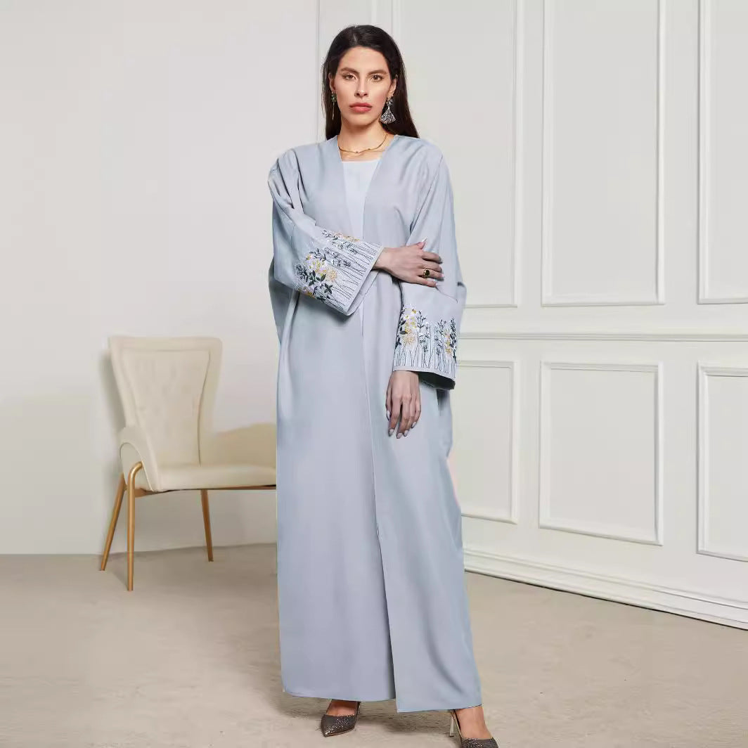 Middle East Clothing Robe Embroidered Cardigan Dress