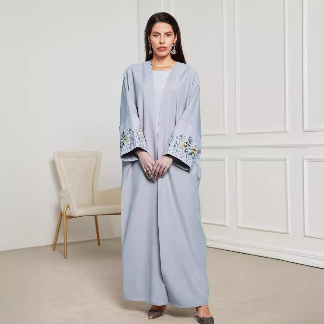 Middle East Clothing Robe Embroidered Cardigan Dress