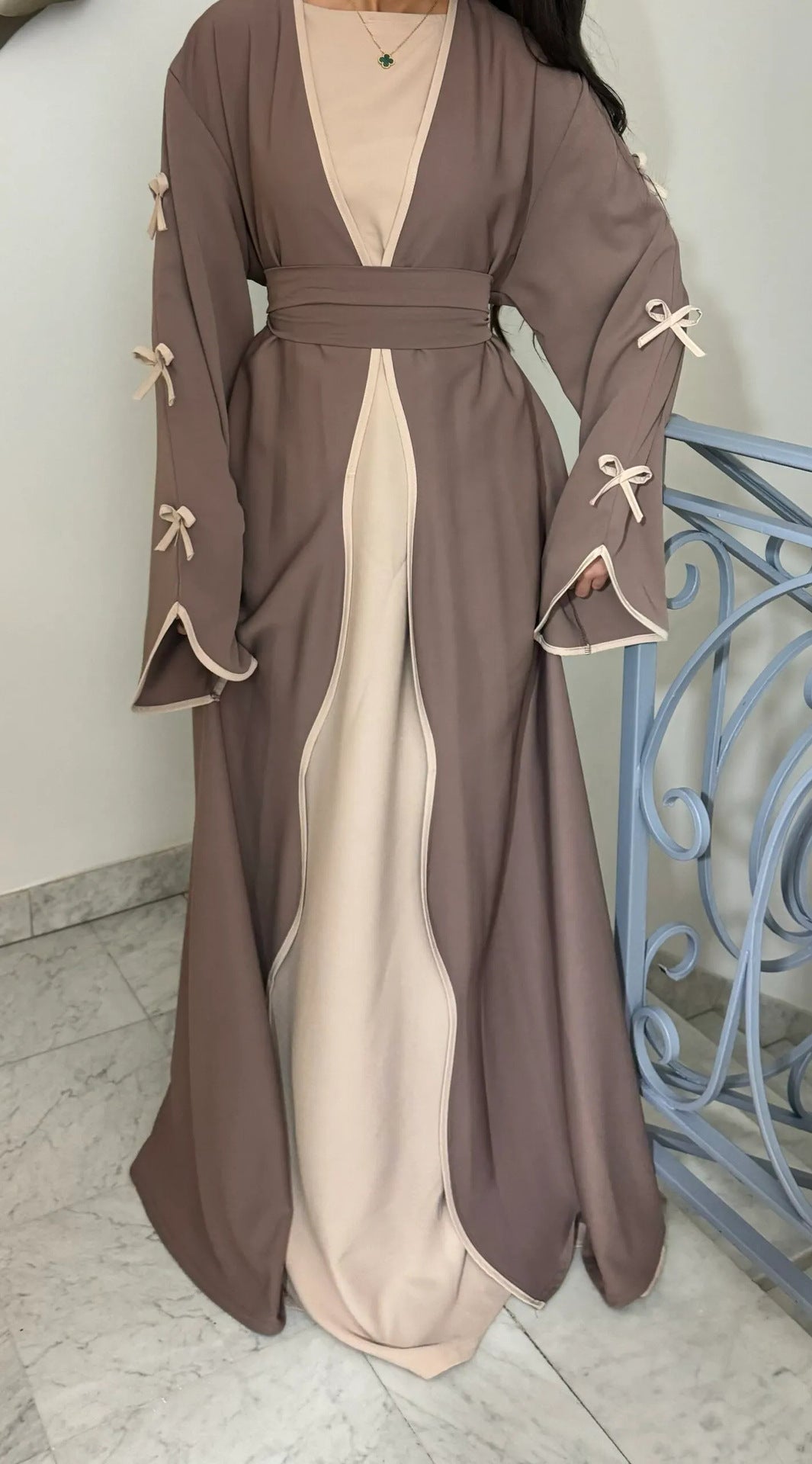 Middle East Dubai Pure Beauty Bow Robe Dress