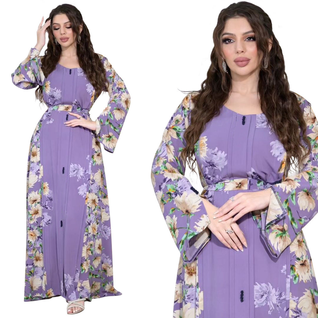 Middle East Print Dress Muslim Robe