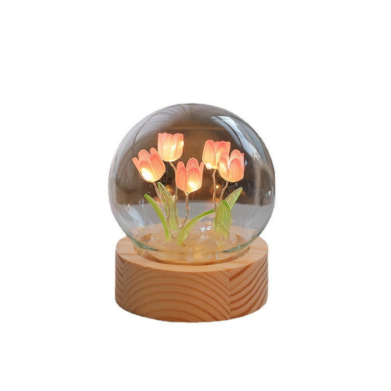 Night Light Tulip Flower Handmade DIY Bedside