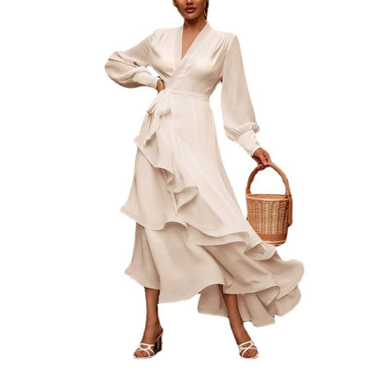Prom Dress Long Sleeve Ruffles Long | Yazijico™