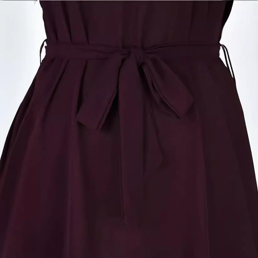Short Sleeve Dress With Belt Summer Yazijico™
