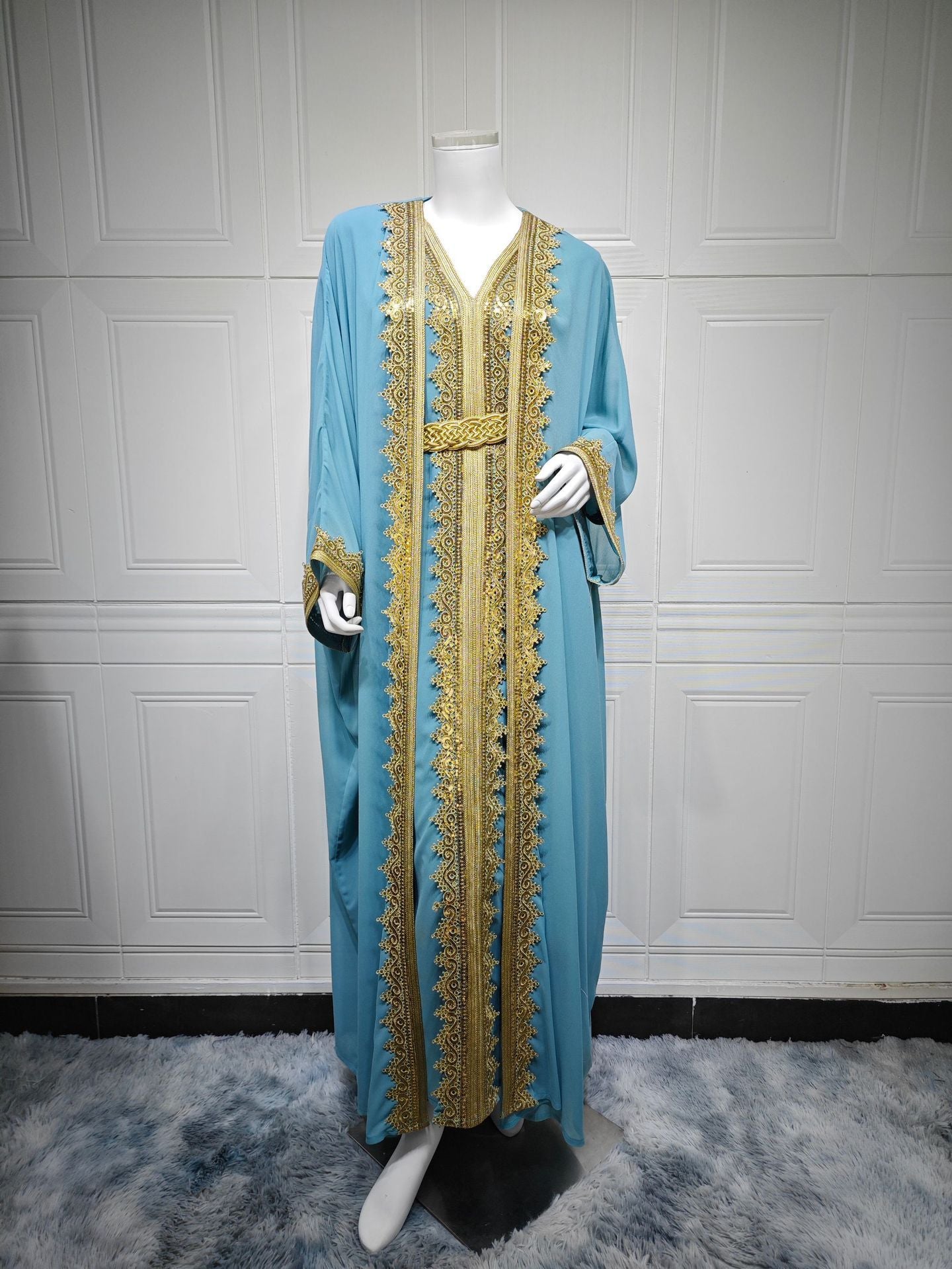 Muslim Dress Belt Middle East Women Dress
