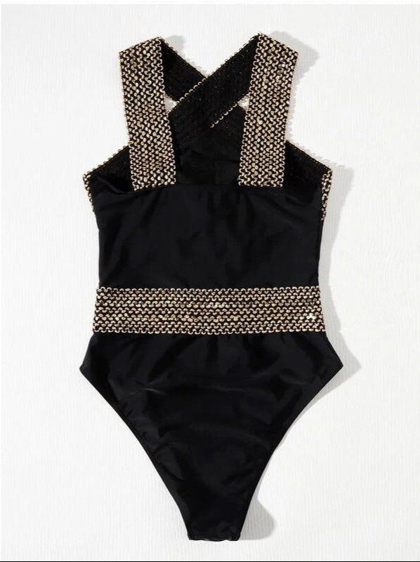 One Piece Swimsuit Solid Color Swimsuit Bikini