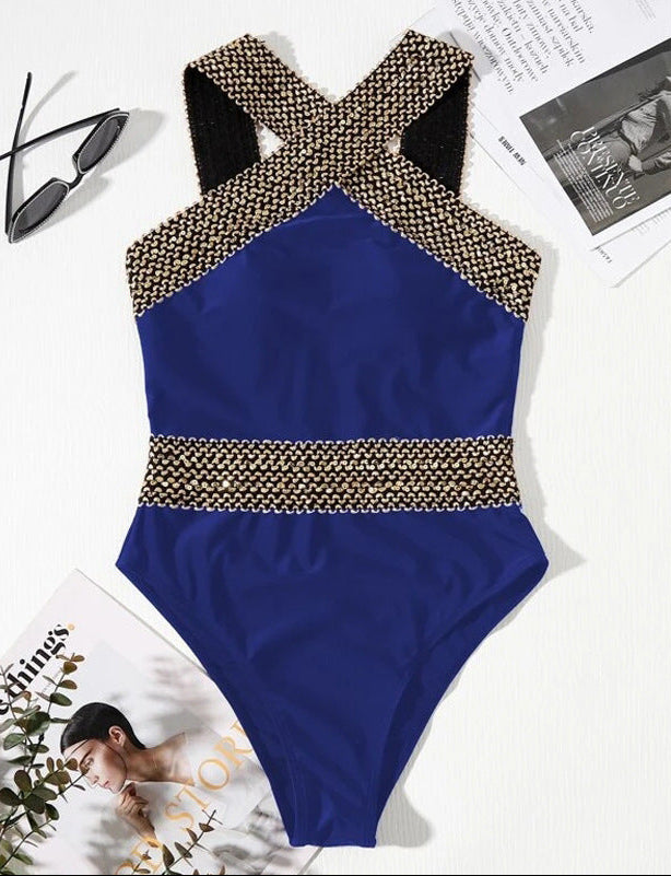 One Piece Swimsuit Solid Color Swimsuit Bikini