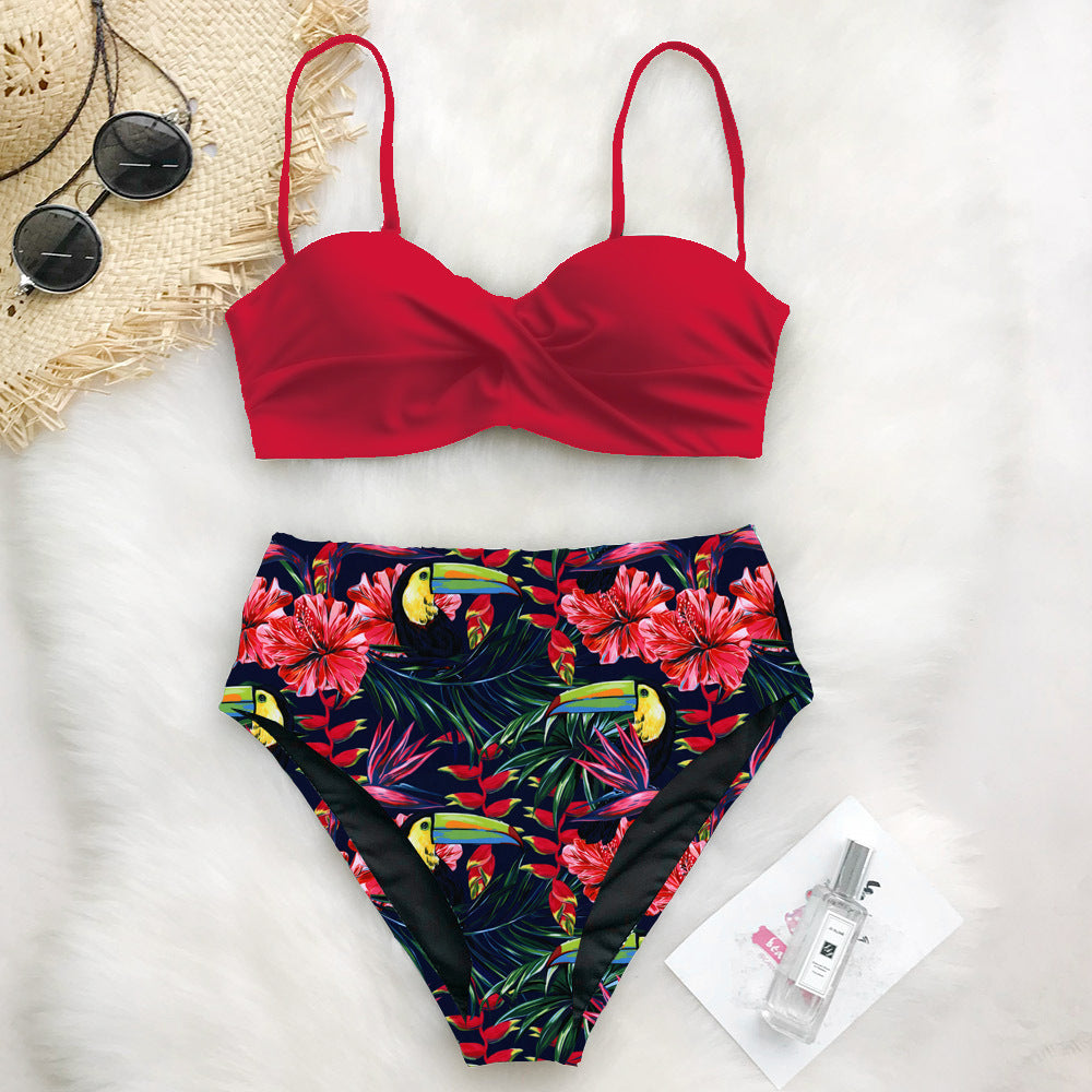 Printed bikini swimsuit Split Women's Swimwear