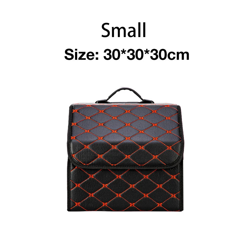 Car Storage Box Large Capacity Auto Trunk Organizer Boxes Leather | Yazijico™