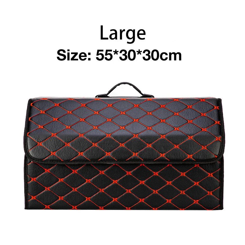 Car Storage Box Large Capacity Auto Trunk Organizer Boxes Leather | Yazijico™