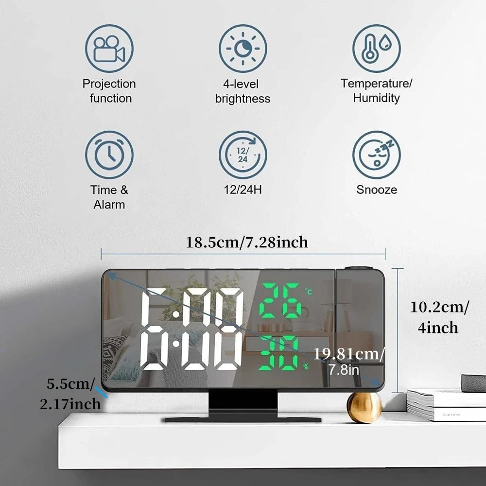 Yazijico™  Arm Projection Digital Alarm Clock Temperature - Yazijico™