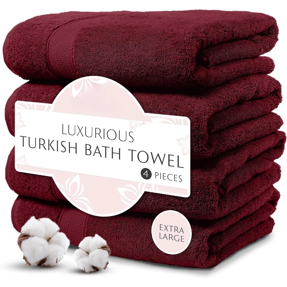 Bath Towels for the Body Exquisite 4-Piece Turkish Bath  | Yazijico™