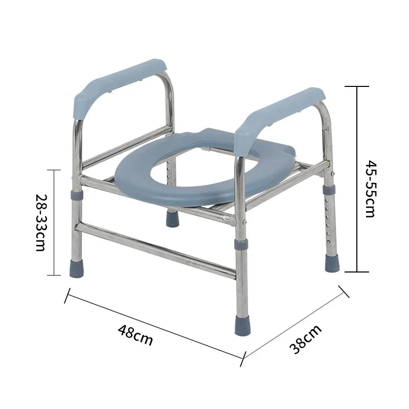 Portable Household Potty Seat Bath Chair Foldable with Wheels Potty Seat Elderly Commode Chair