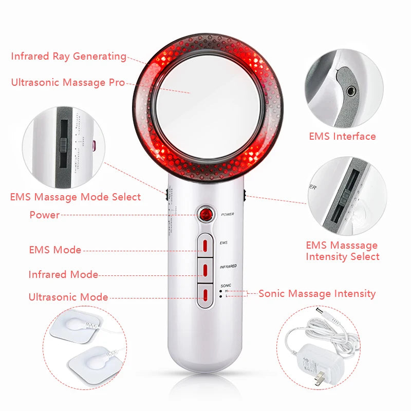 Ultrasonic 3 in 1 Cavitation EMS Slimming Massager | Yazijico™