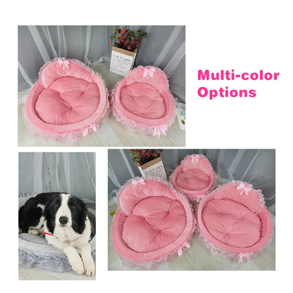 Fantasy Bow Lace Dog Bed Beds For Large Dogs | Yazijico™