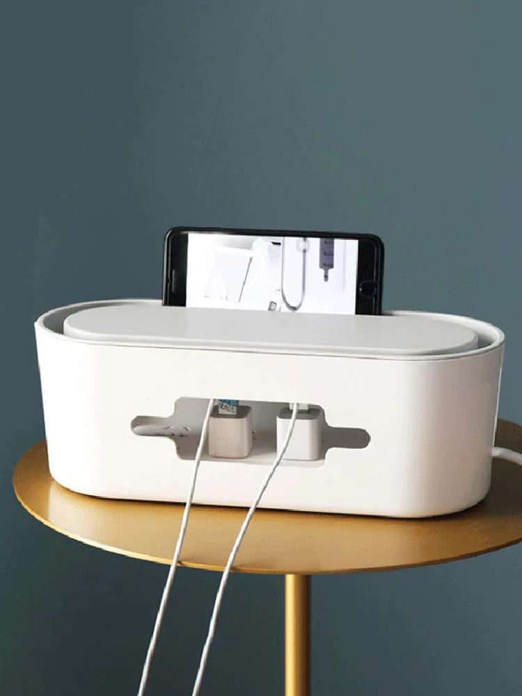 Electronics Cable Storage Box Plug Wire Organizer Storage For Charger