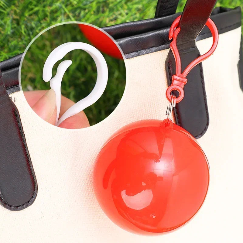 Mini Raincoats Ball for Adults Kids Disposable Rain Ponchos Rainwear Cloak Rain Gear Keyring Ball with Hook