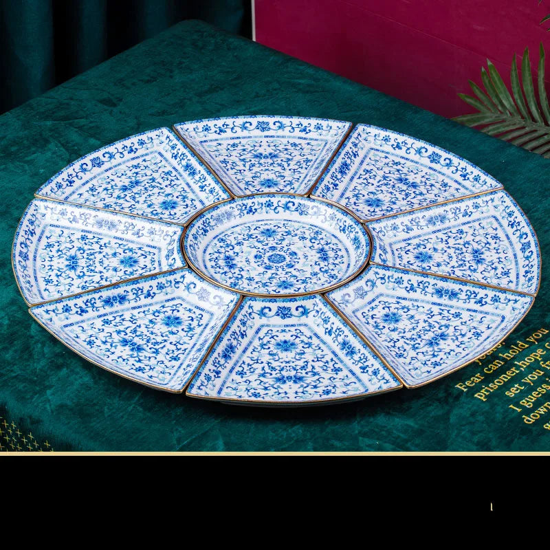 Creative Enamel Colored Ceramic Dinner Plate Set Chinese
