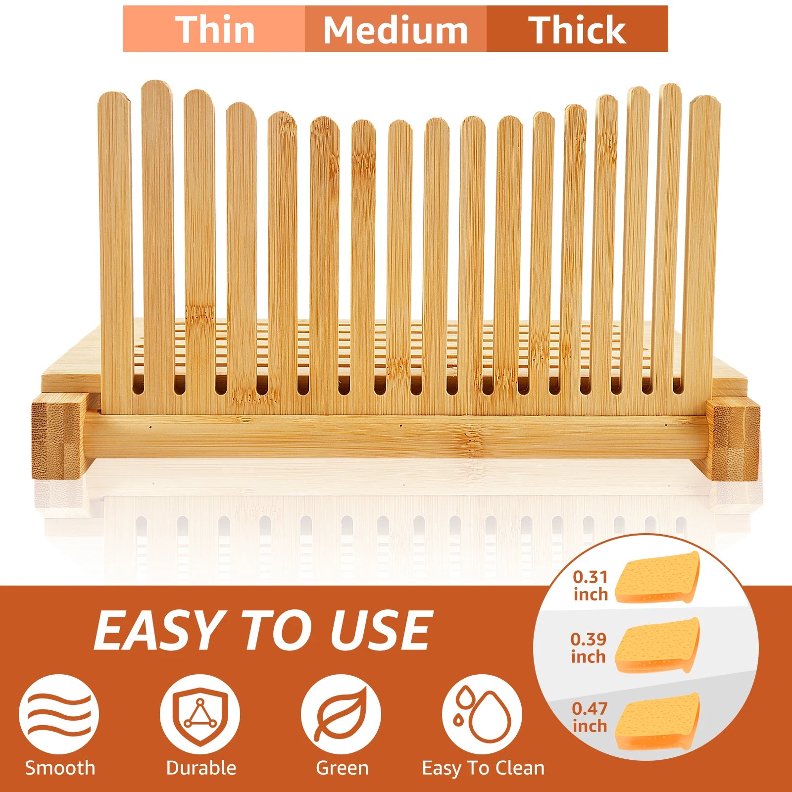Yazijico™ Bamboo Bread Slicer Foldable Toast Bread - Yazijico™