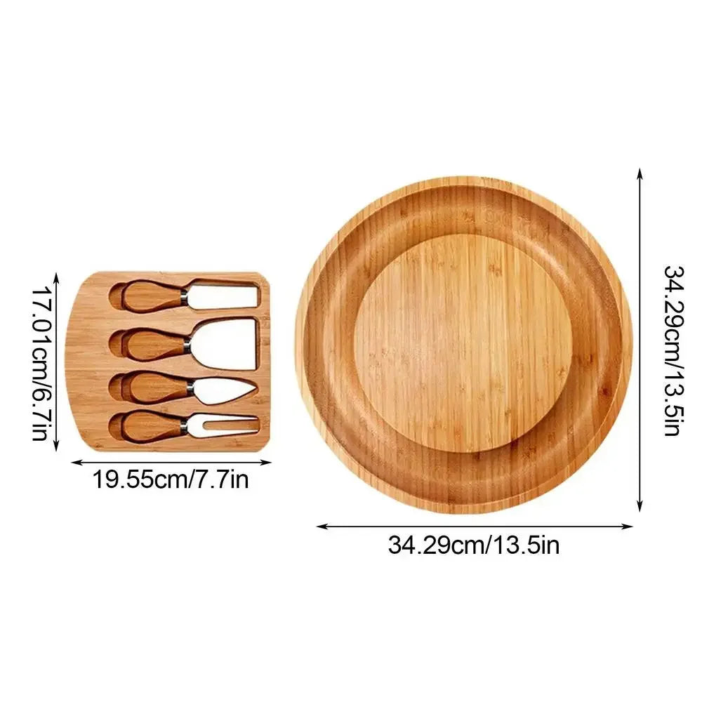 Bamboo Cheese Board Cheese Knife Cheese Slicer Fork Scoop Cut Kitchen Cooking Tools Bamboo Cutting Board Wood Cheeses Boards