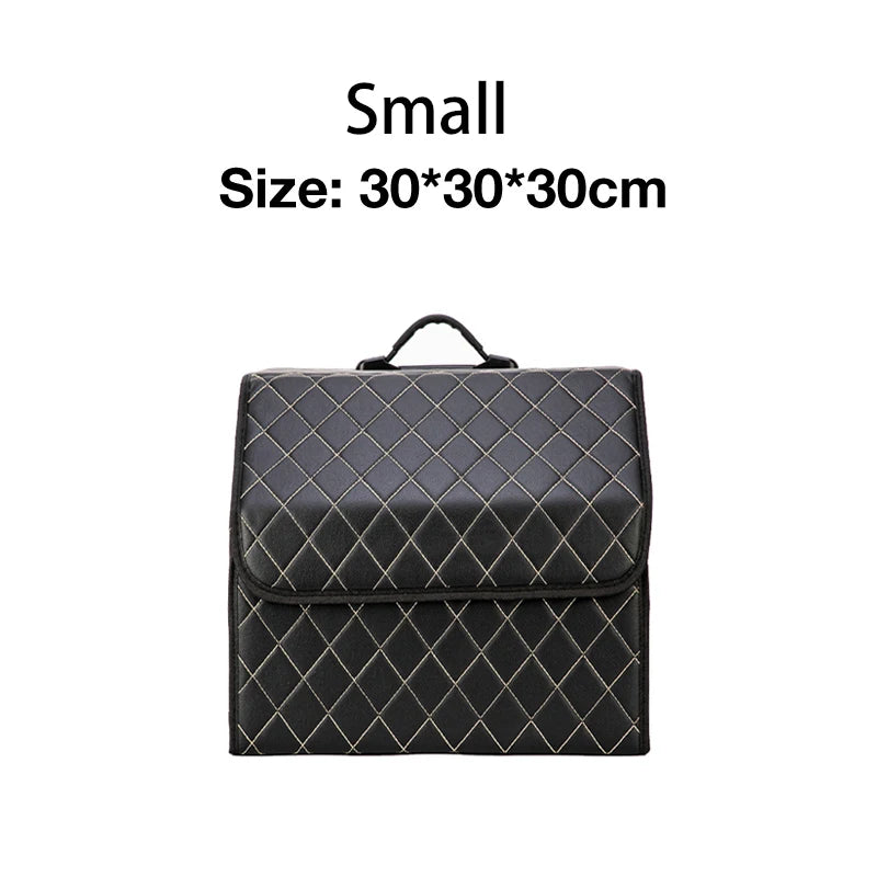 Car Storage Box Large Capacity Auto Trunk Organizer Boxes Leather | Yazijico™