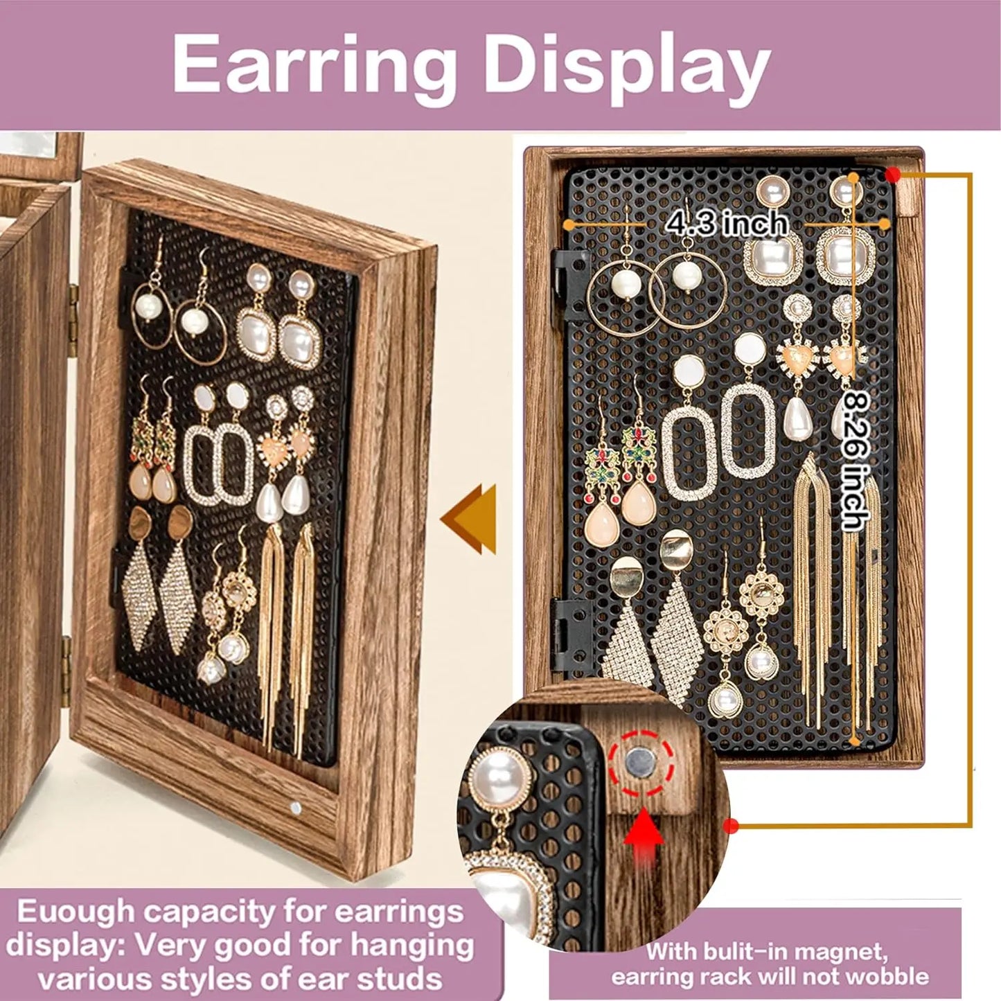 Yazijico™ Meangood Jewelry Box Wood for Women - Yazijico™