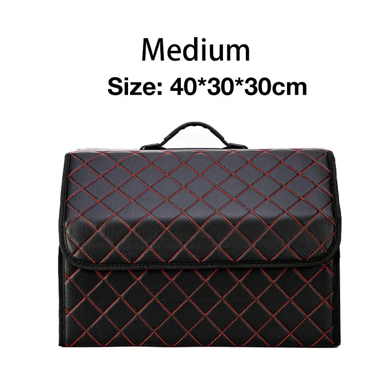 Car Storage Box Large Capacity Auto Trunk Organizer Boxes Leather | Yazijico™