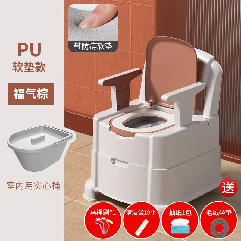 Portable Home Toilet for Elderly - Sealed Deodorized Pregnant Woman Urine Bucket with Armrest Sofa Chair