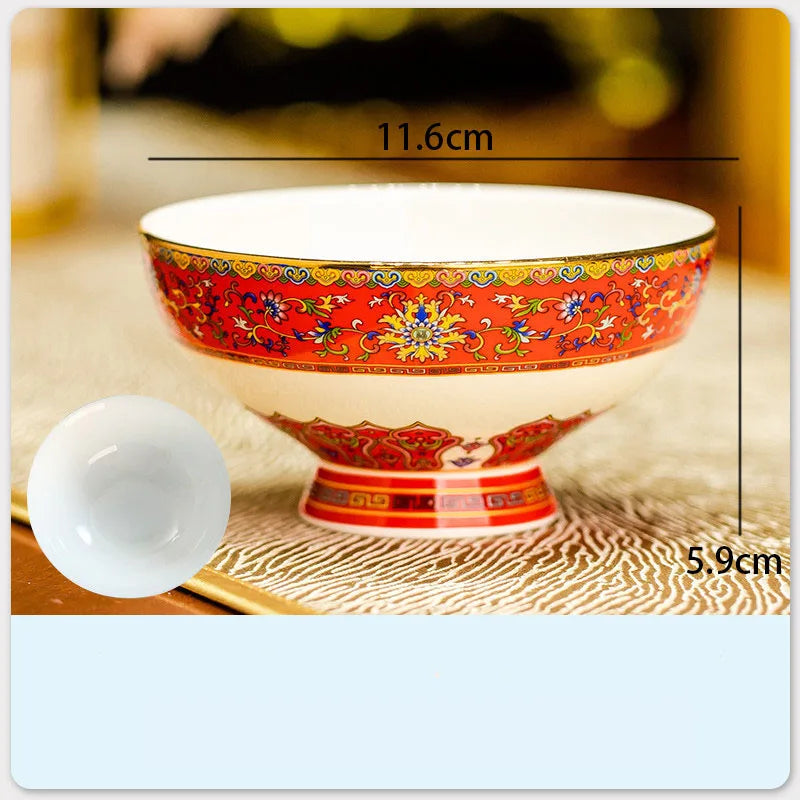 Creative Enamel Colored Ceramic Dinner Plate Set Chinese