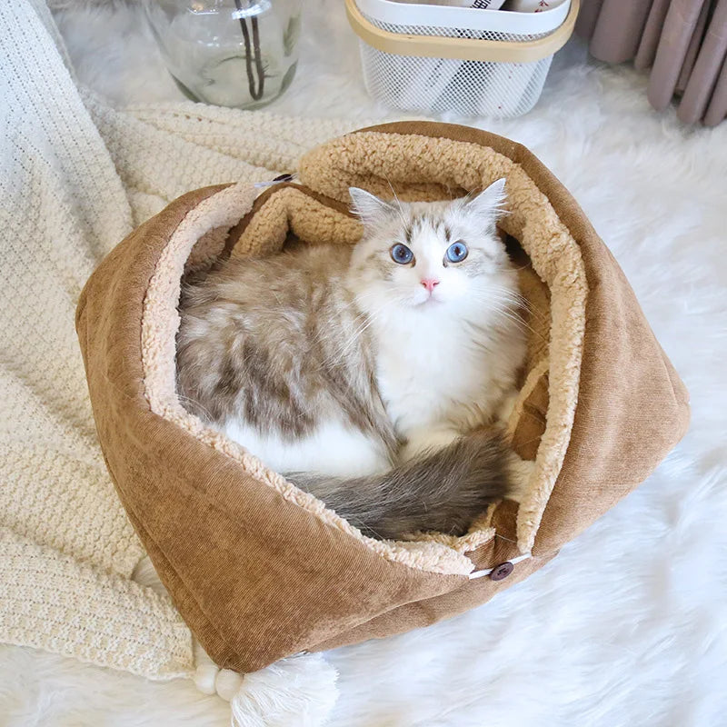 Warm Thickened Cat Bed Multifunctional Foldable | Yazijico™