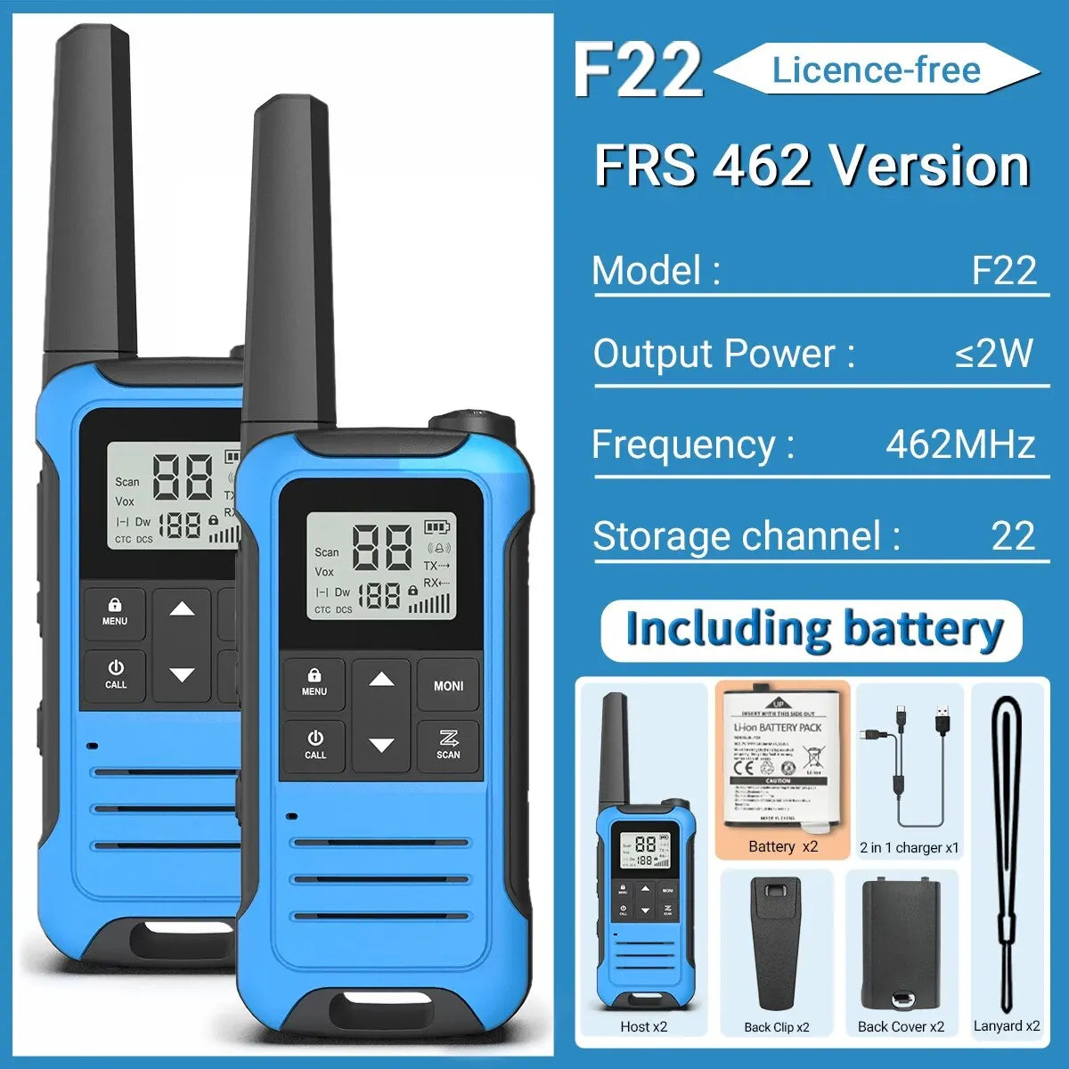 Baofeng F22 Mini Walkie Talkie PMR FRS | Yazijico™