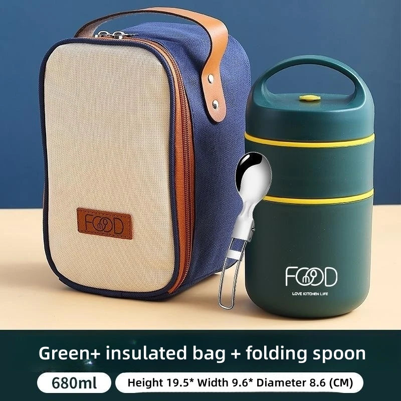 2 Layers Stainless Steel Vacuum Thermal Lunch | Yazijico™