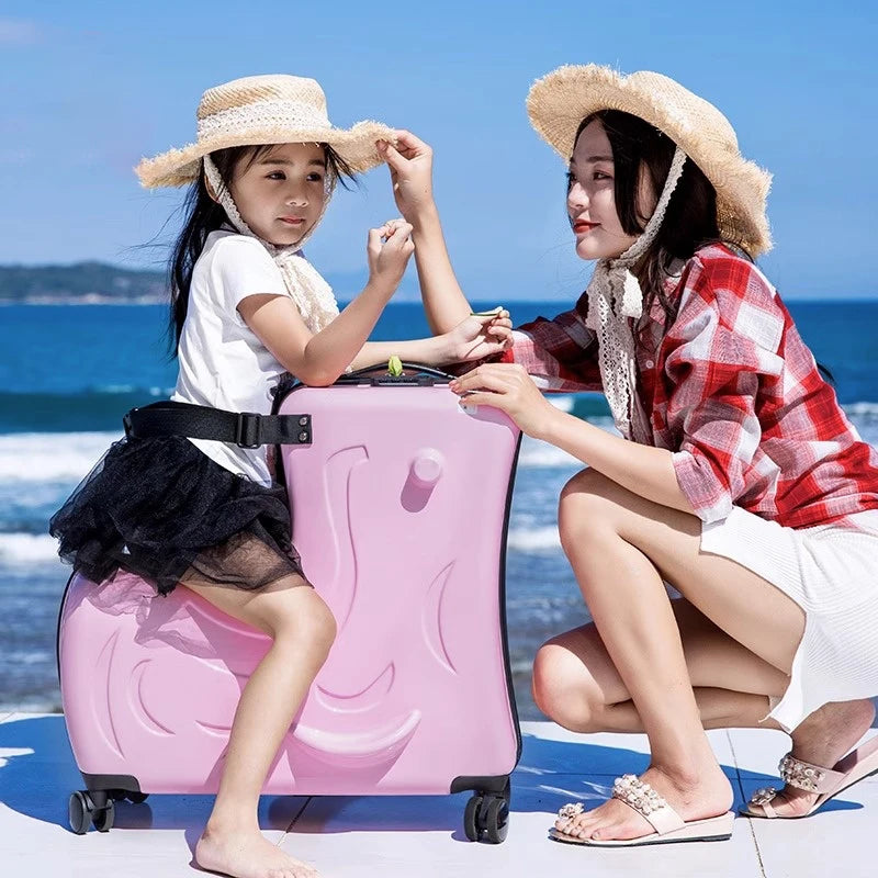 Cute Pony  Children Rolling Luggage Spinner Suitcase  | Yazijico™