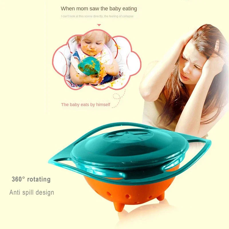 Spill Proof Feeding Dishes Baby Training Rotary Balance | Yazijico™